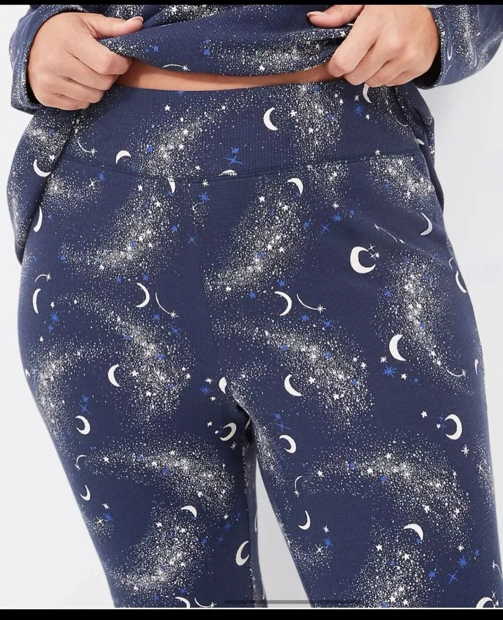 Lane Bryant Cacique 18/20 Pajama set Thermal Legging Set Crescent Maritime